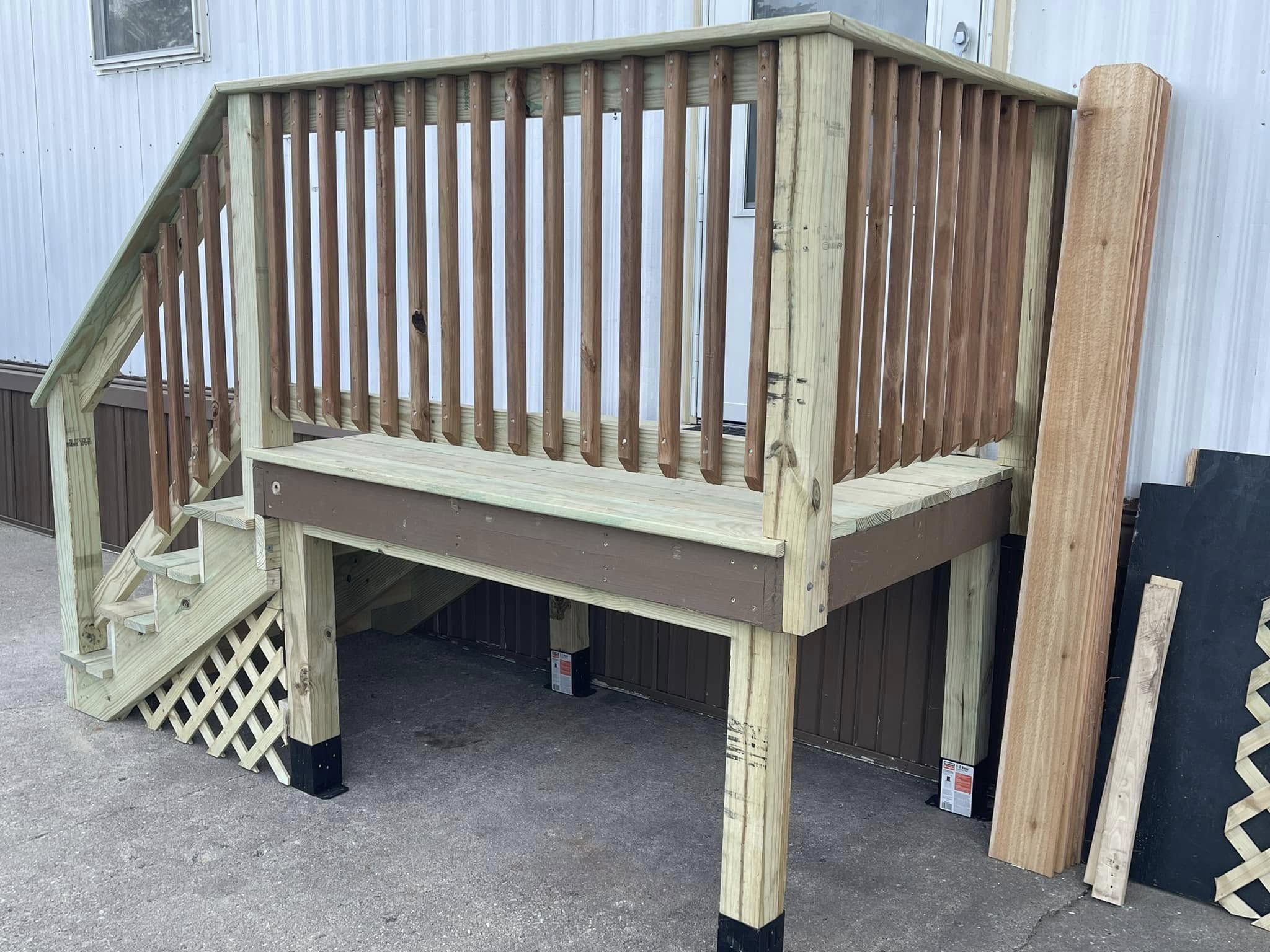 Custom deck construction by Salgado's Remodeling Inc.